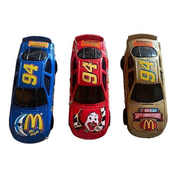 Vintage 1998 Hot Wheels McDonalds Race Cars - set of 3 - Picture 1 of 12